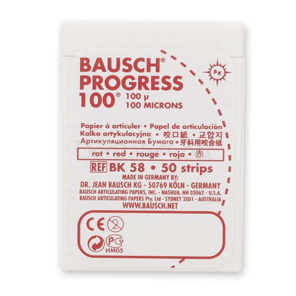 Бумага артикуляционная Бауш (Bausch) BK58 красная 100 мкм 50 шт