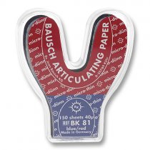 Бумага артикуляционная Бауш (Bausch) BK81 сине-красная подкова 40 мкм 150 шт