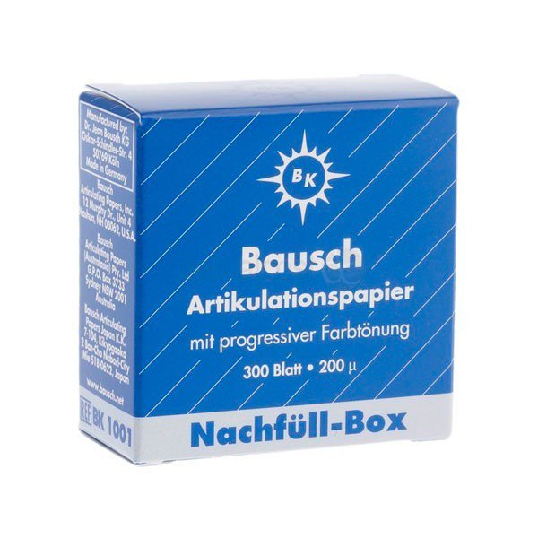 Бумага артикуляционная Бауш (Bausch) BK1001 синяя 200 мкм 1000 шт